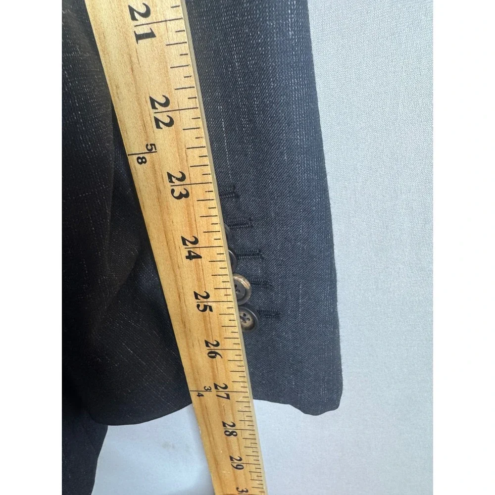 Pal Zileri Henry Singer Mens Wool Silk Linen Blazer Charcoal Grey Italy 54 / 44R